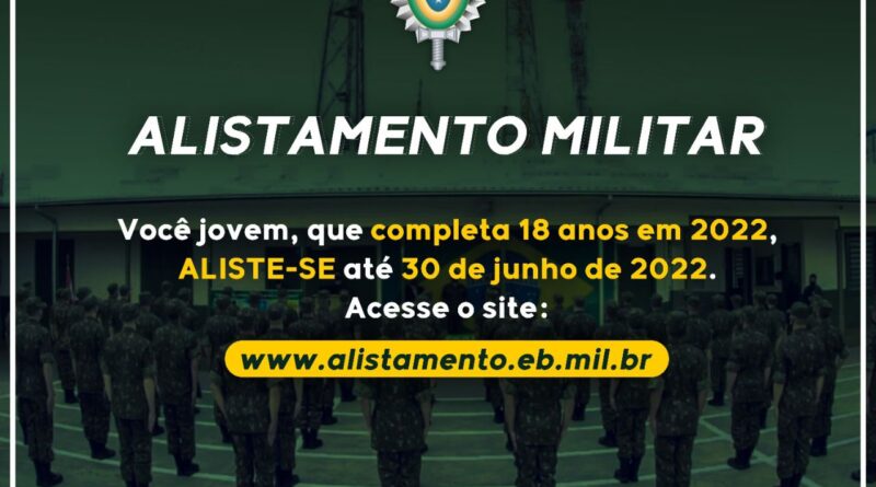 Alistamento militar pode ser feito online até 30 de junho