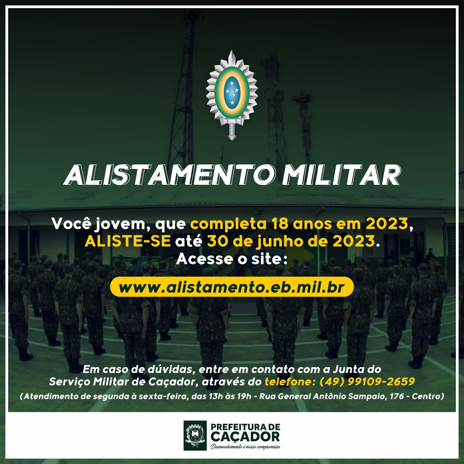 Alistamento Militar deve ser realizado até o dia 30 de junho